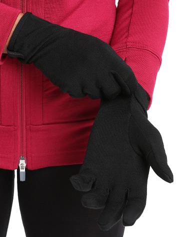 Dámské Rukavice Icebreaker Unisex Merino 260 Tech Liners Černé | CZ 1447NWYB